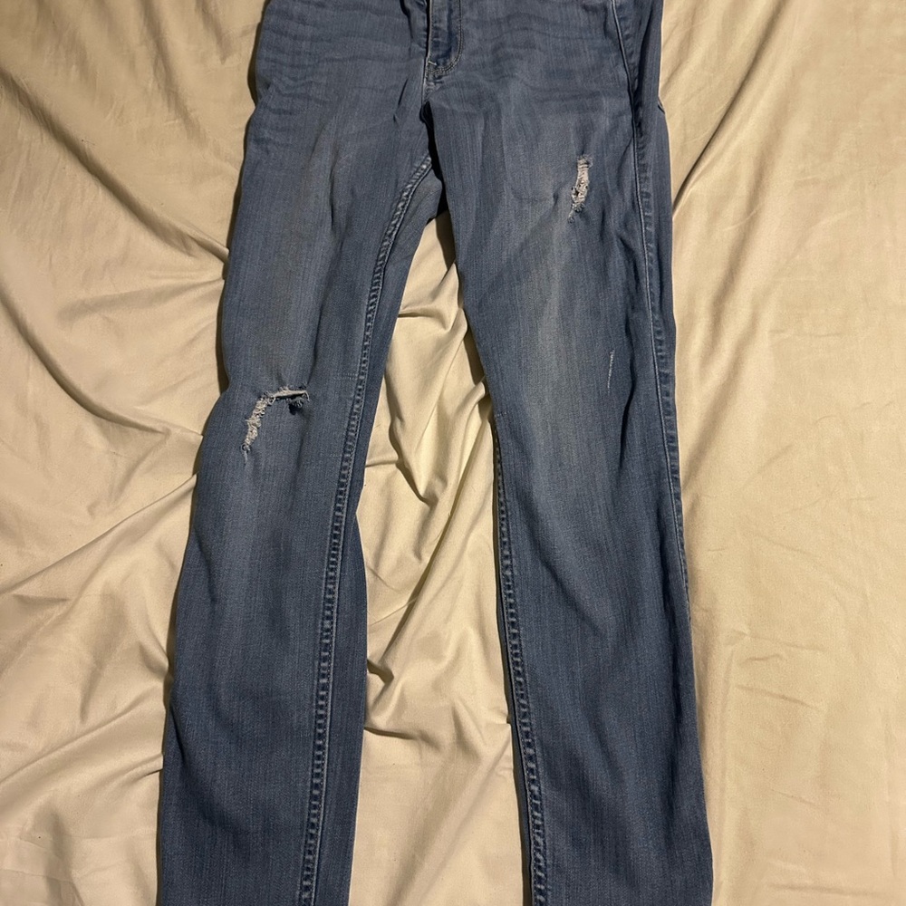 Women's Blue Distressed Jeans